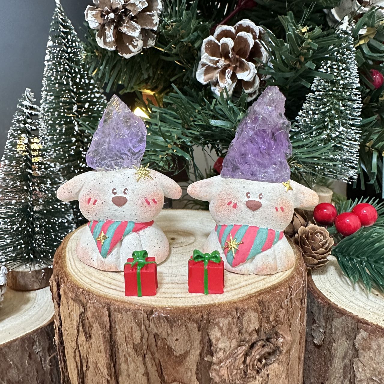 Christmas puppy Brazilian lavender amethyst