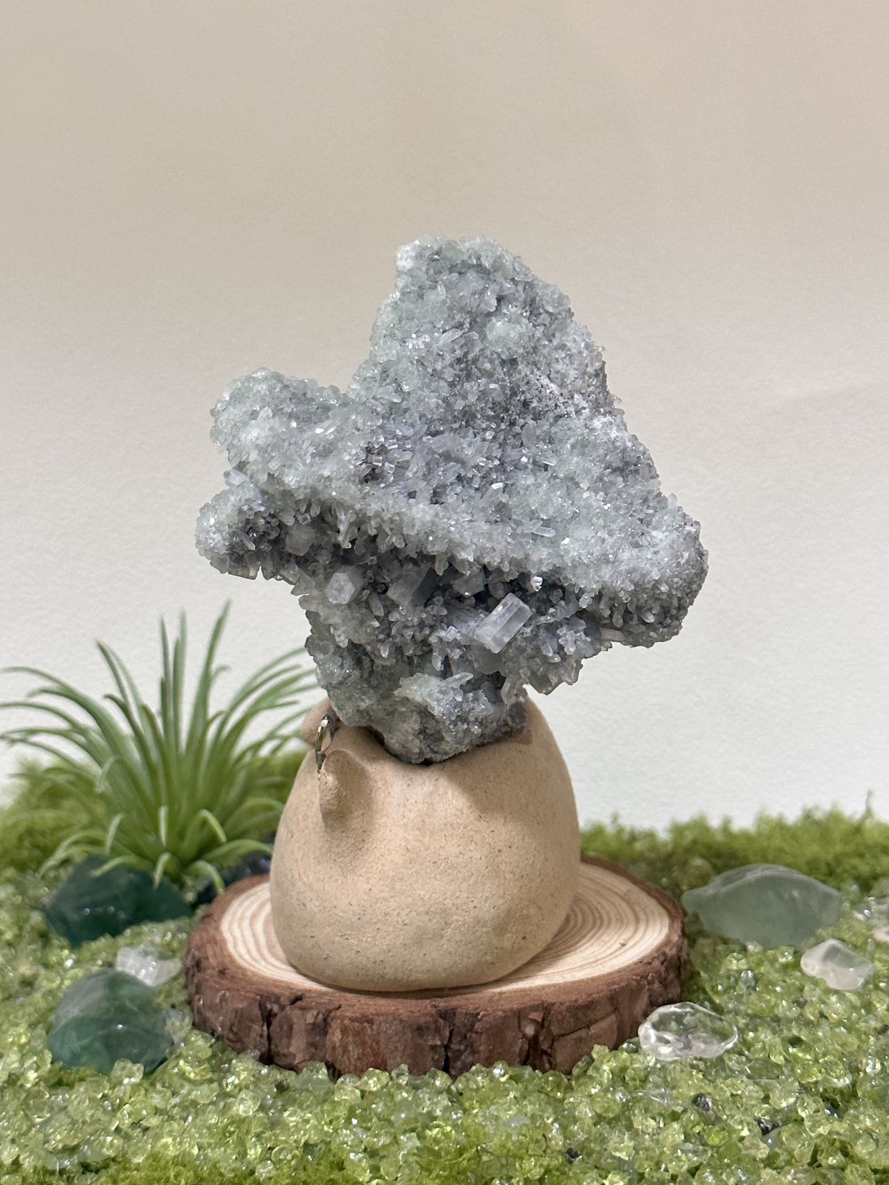 Green transparent crystal combination