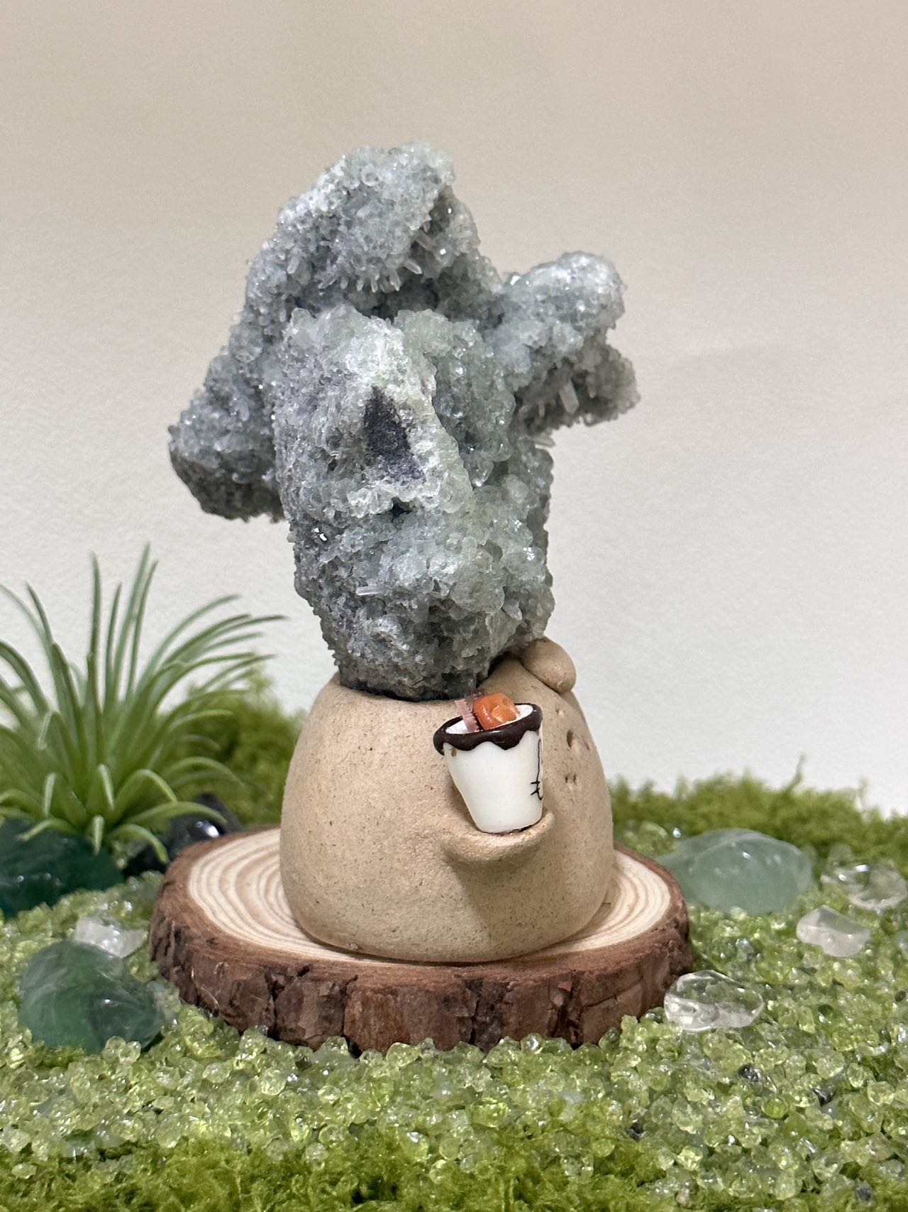 Green transparent crystal combination