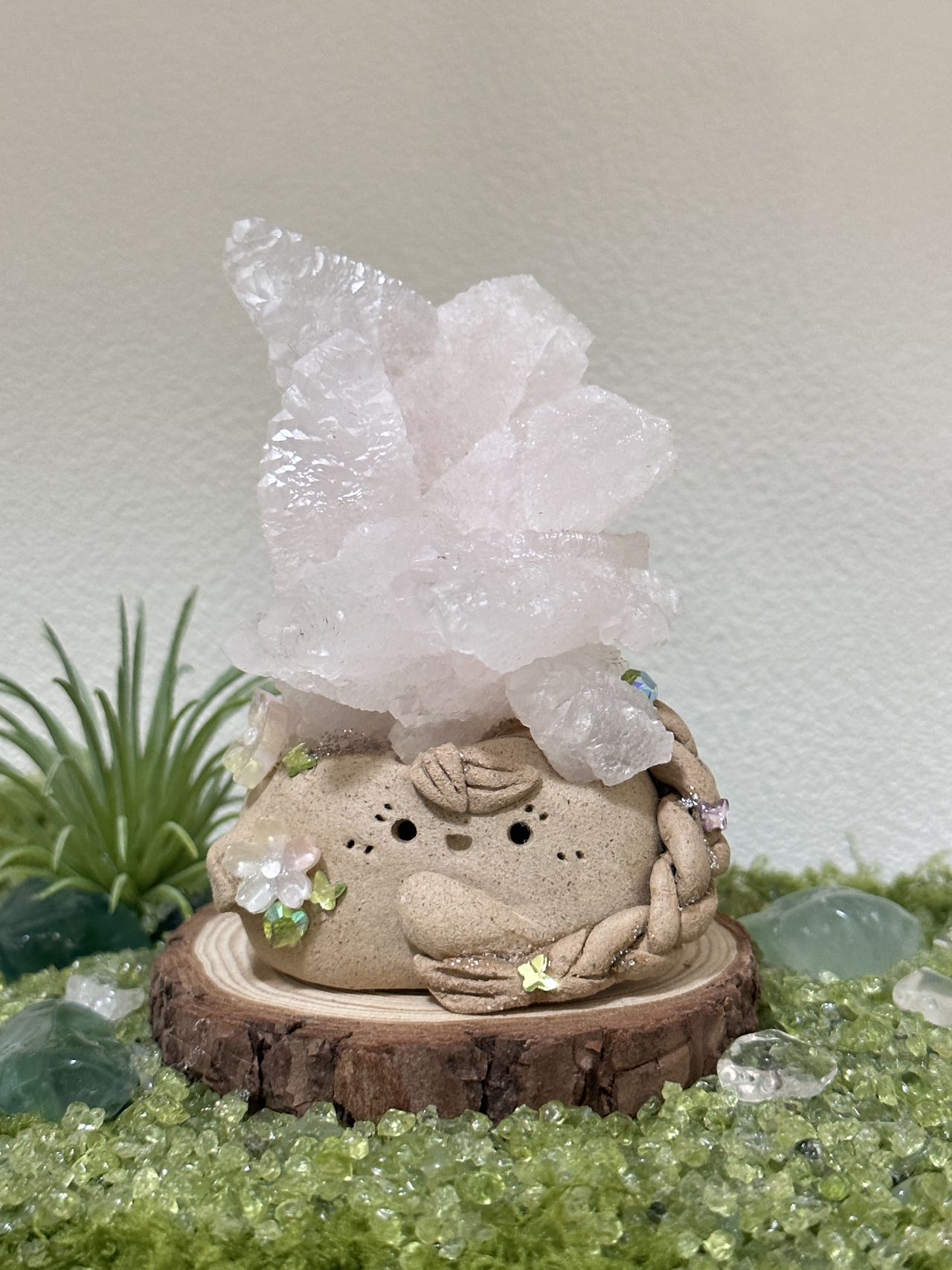 Pink feather calcite