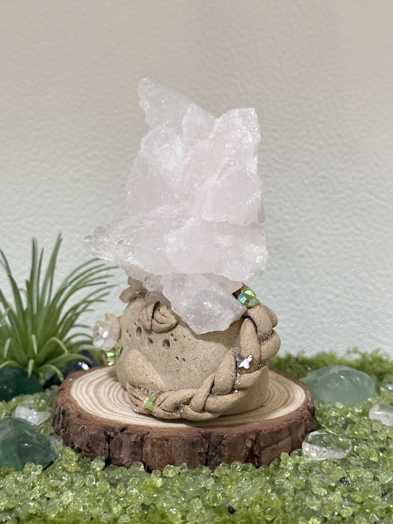 Pink feather calcite