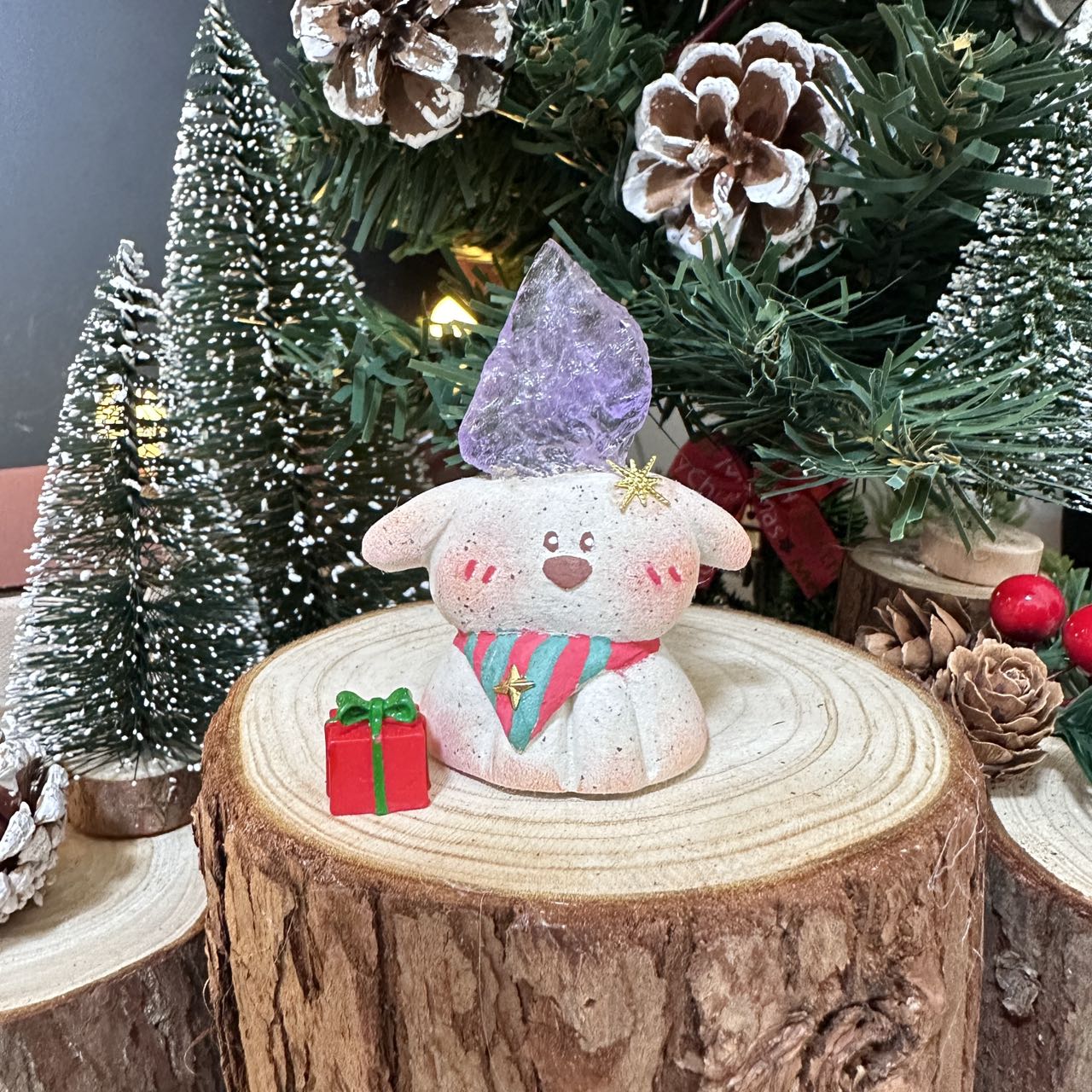 Christmas puppy Brazilian lavender amethyst