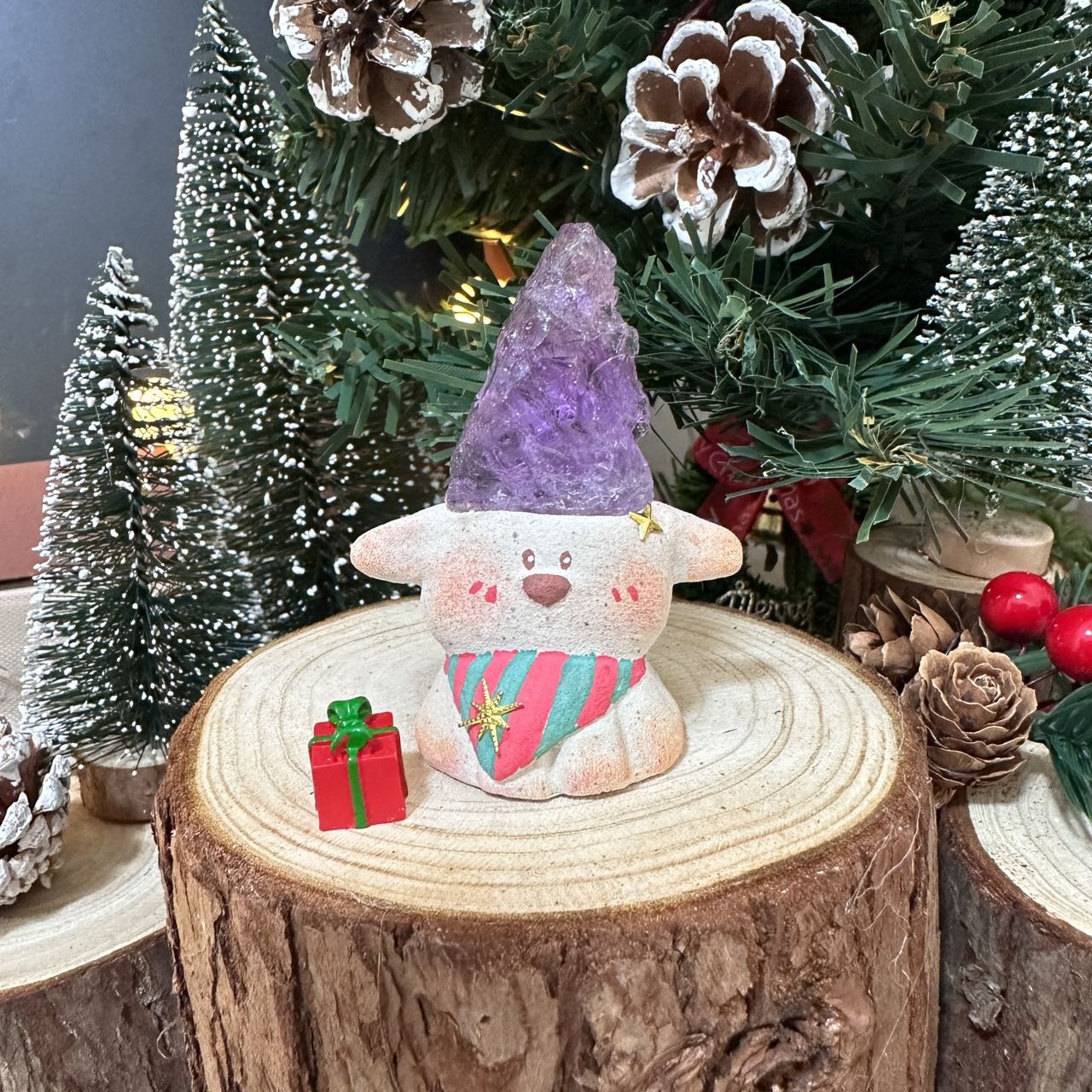 Christmas puppy Brazilian lavender amethyst