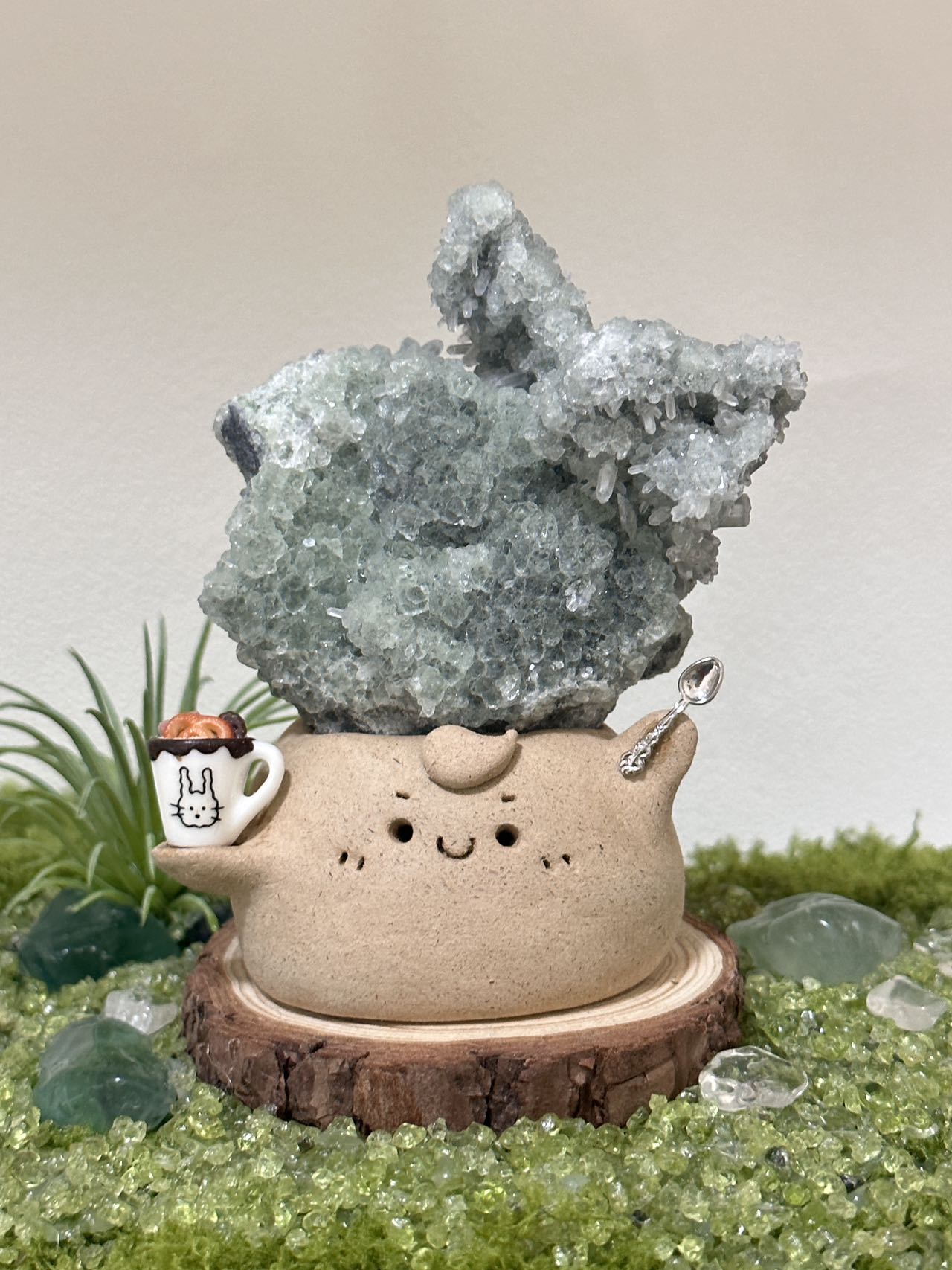 Green transparent crystal combination